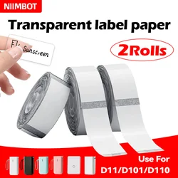 Niimbot etiqueta etiqueta para máquina impressora, papel de etiqueta, transparente, luminoso, branco, D11, D110