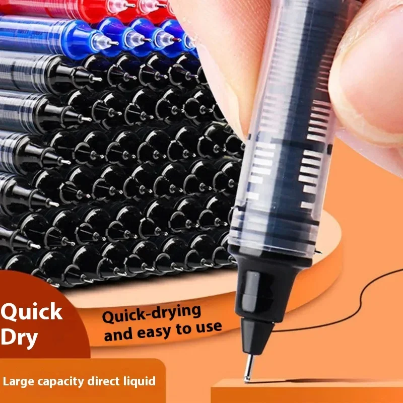 16pcs Direct Liquid Quick Drying Ballpoint Pen-Black/Blue/Red Ink, Suitable for Marking, Painting, Highlighting, Smooth Writing