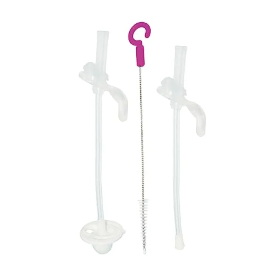 

Sippy Cup Replacement Straw Pack Includes 1 Standard Straw, 1 Weighted Straw, and 1 Cleaning Brush Fits Sippy Cups