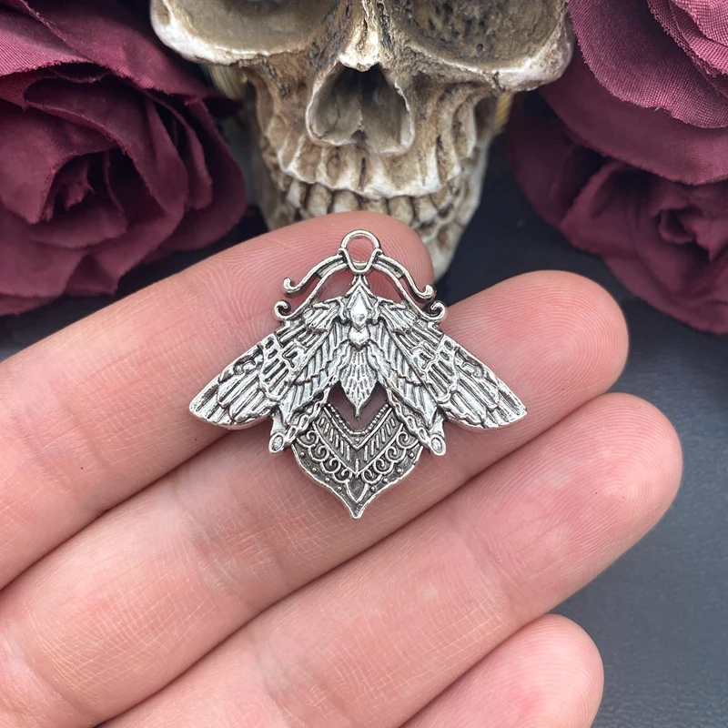 5pcs 37*32mm Vintage Gothic Death Moth Charm Luna Moth Charms Pendant Designer Charms Fit Jewelry Making DIY Jewelry Findings