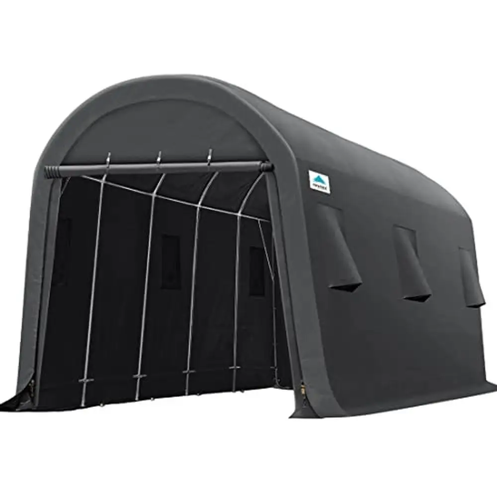 20x13 ft Outdoor Portable Storage Shelter Garage Tent with 2 Roll-up Doors Vents Anti-UV Snow Resistant Dome Roof Design