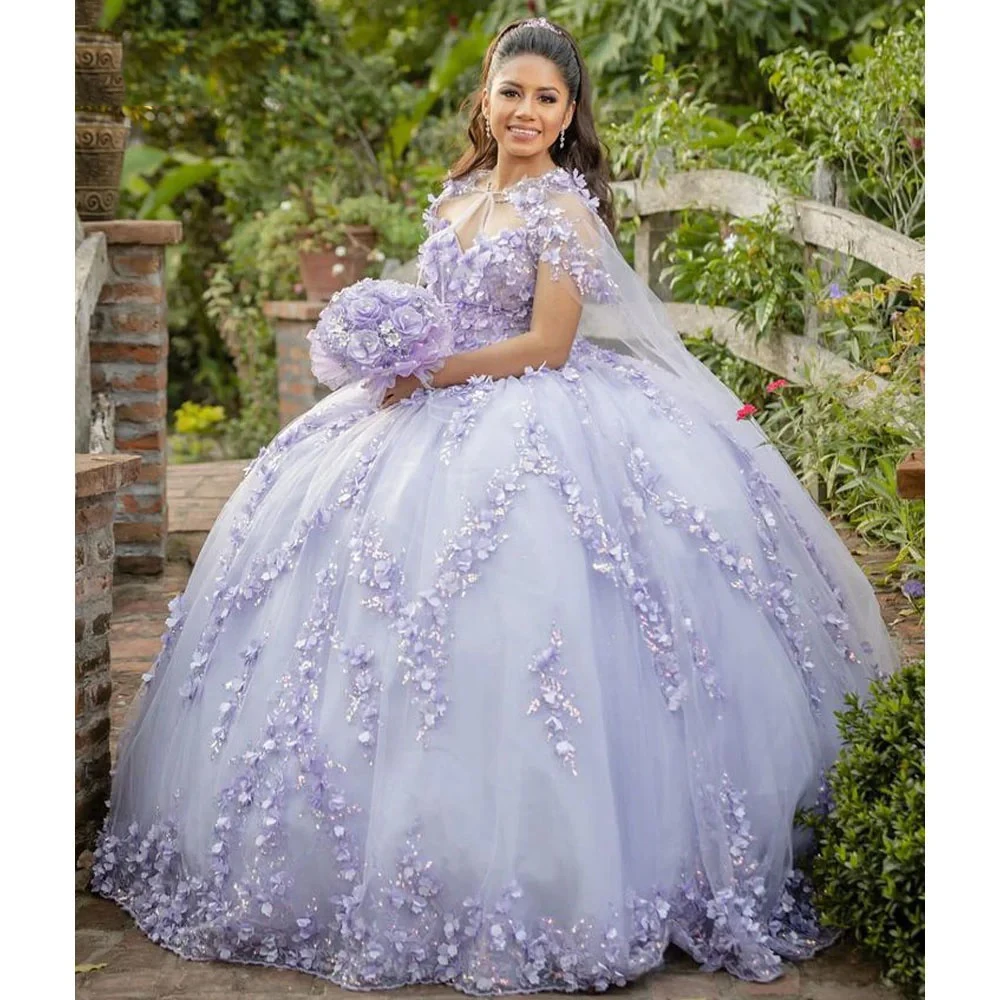 Vestidos De Quinceañera De lujo con escote Corazón, apliques De tul, lilas, 15, 16