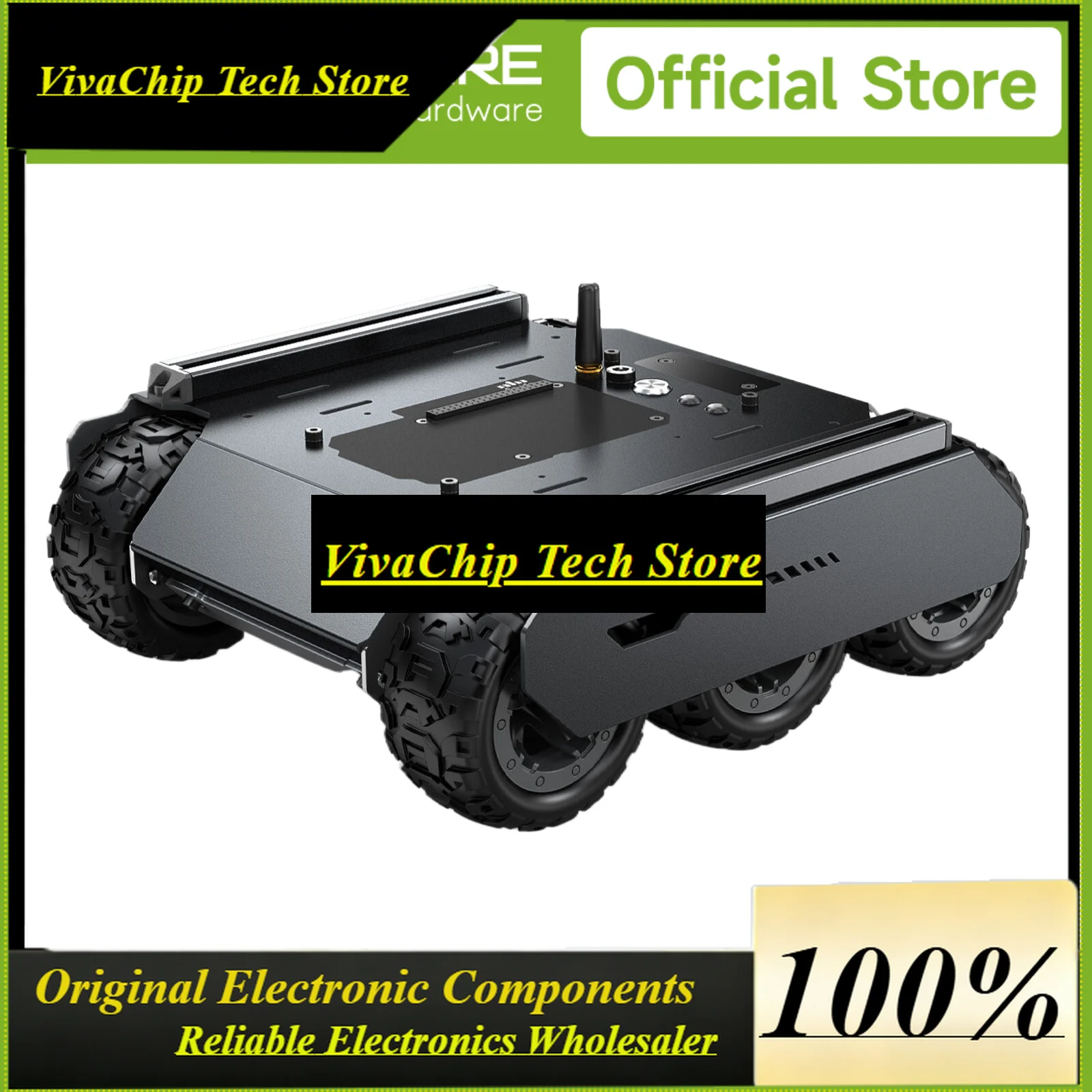 VoFS6 Wheels Raspberry Pi Robot/Car, Flexible And Expandable 6x4 Off-Road UGV, With Extension Rails And ESP32 Slave Computer