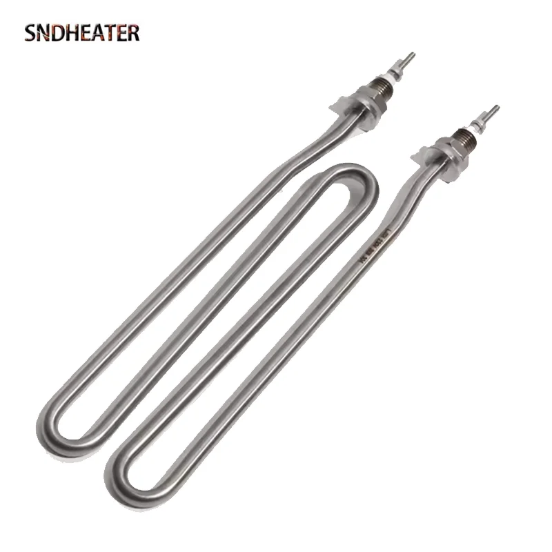 SNDHEATER W M Shape Water Immersion Heating Element M14 Thread 2KW 245MM Length 50MM Width SS304 Heater for Steamer Machine