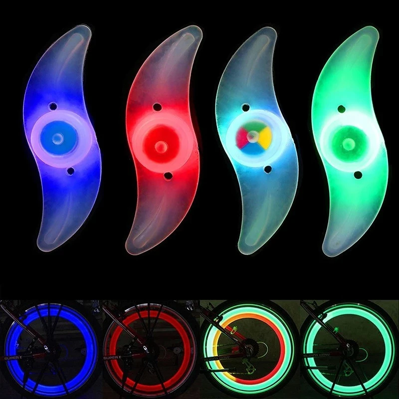 Bicycle Spoke Lights LED Bicycle Hub Lights, Mountain Bike Willow Leaf Lights, Colorful Dazzling Wheel Decoration Lights, N