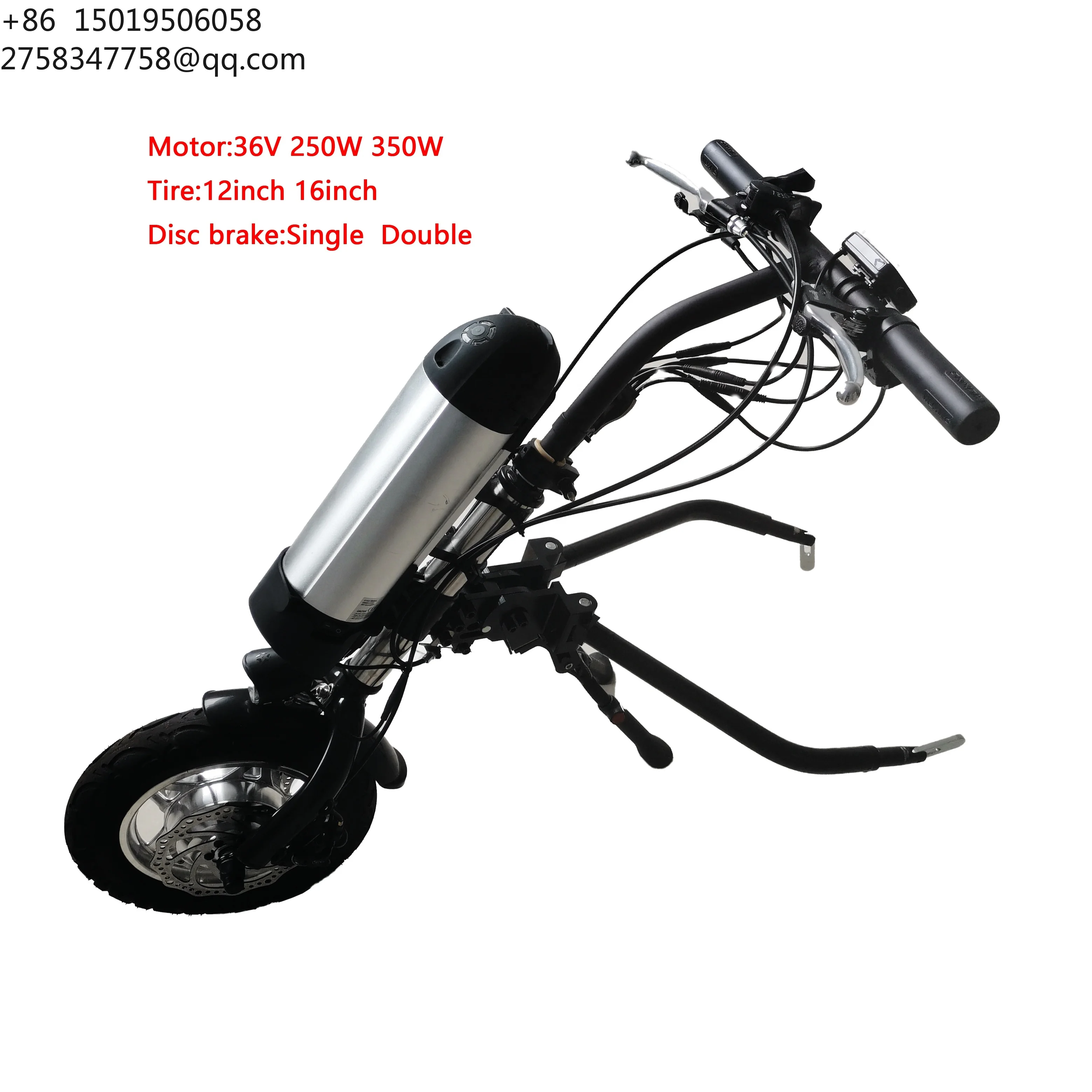 2024 Large Power Electric Handcycle Whee=lchair 12inch Stop and Go and Hills Rang 30km Handcycle 500w 800w 1200w Electric Kit