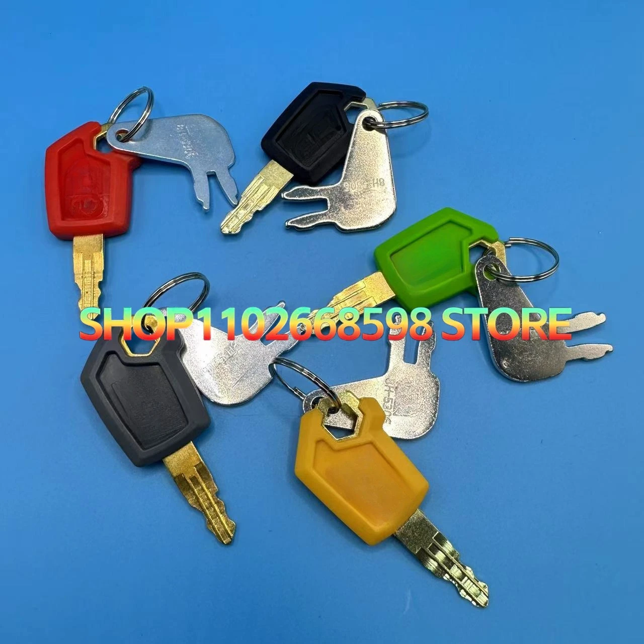 8H5306 Black & Gold 2PCS Key For 8H-5306 5P8500 Heavy Equipment Ignition Loader Dozer Metal & Plastic High Quality 8398