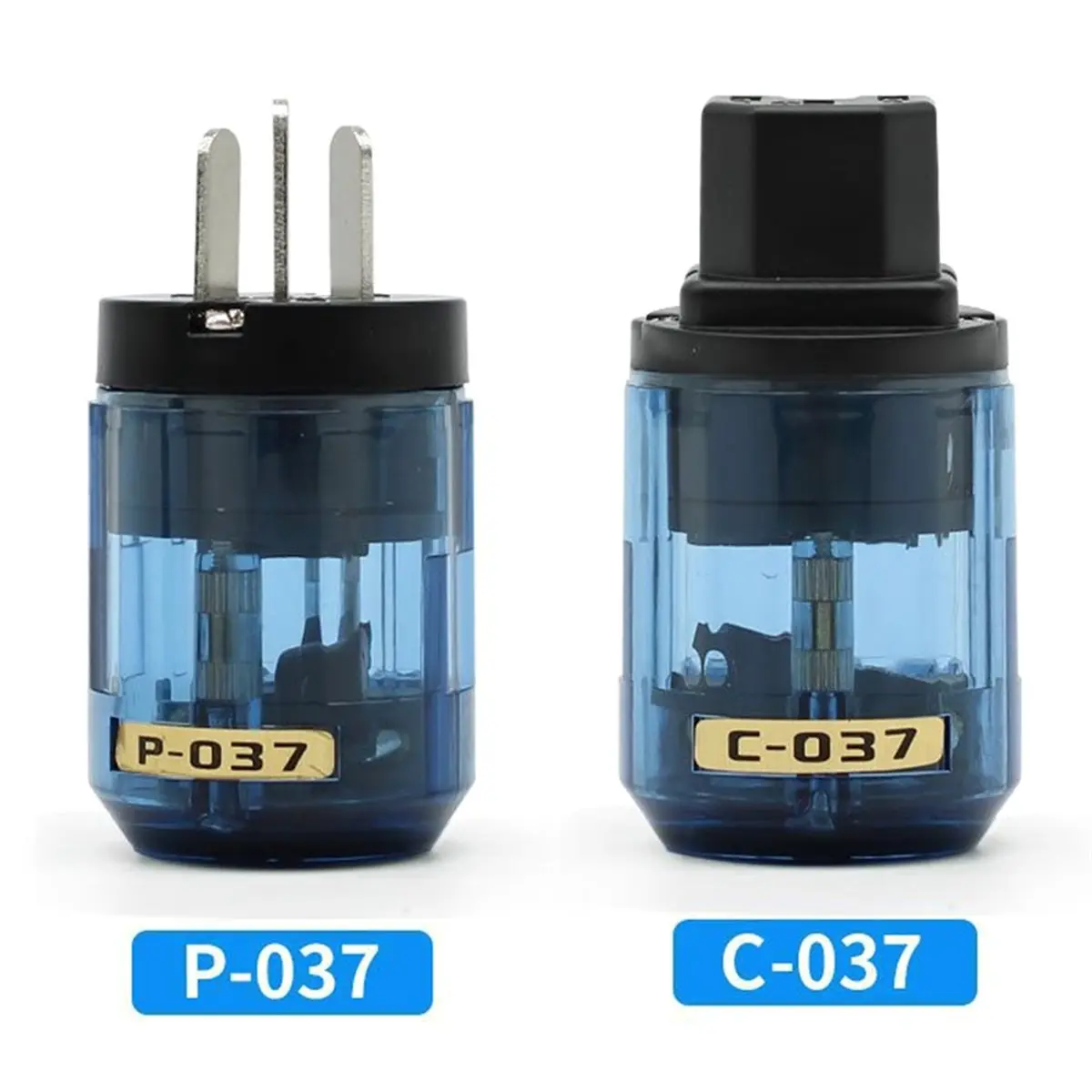 ABAN 2Pcs Hifi C-037 P-037 US Power Plug Plated IEC Audio Connector Female-Male MATIHUR Audio Transparent Hifi