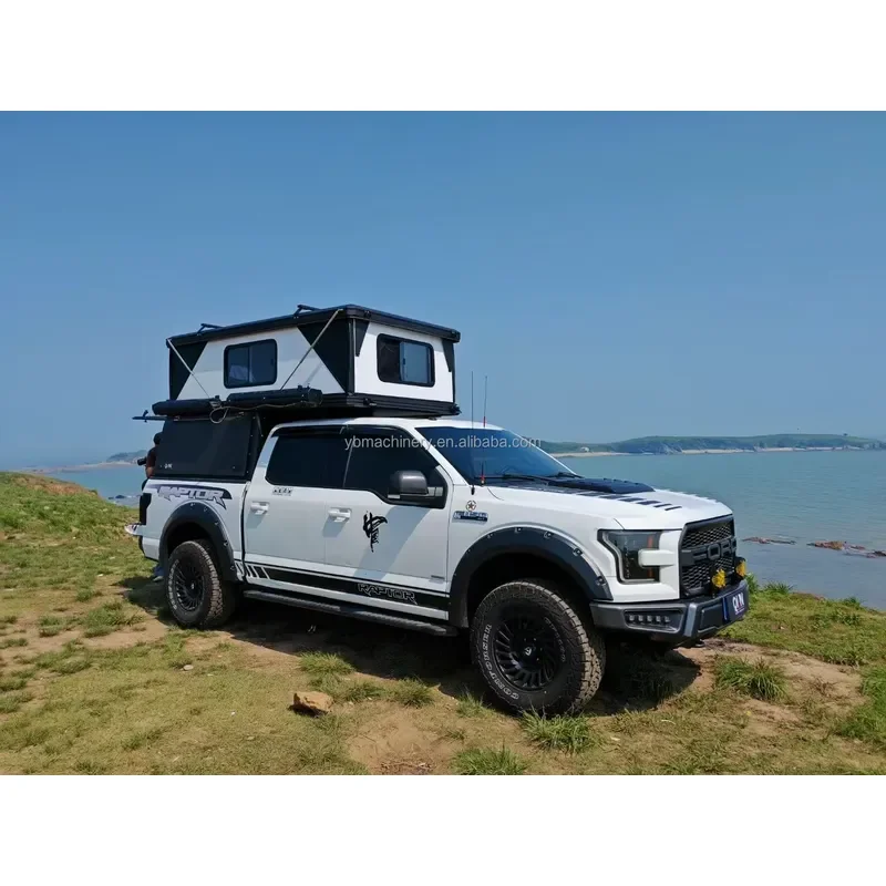 New Arrival Lightweight Aluminum Frame Hard Shell With Lockable Side Windows and Roof Rack for Pickup Truck Topper