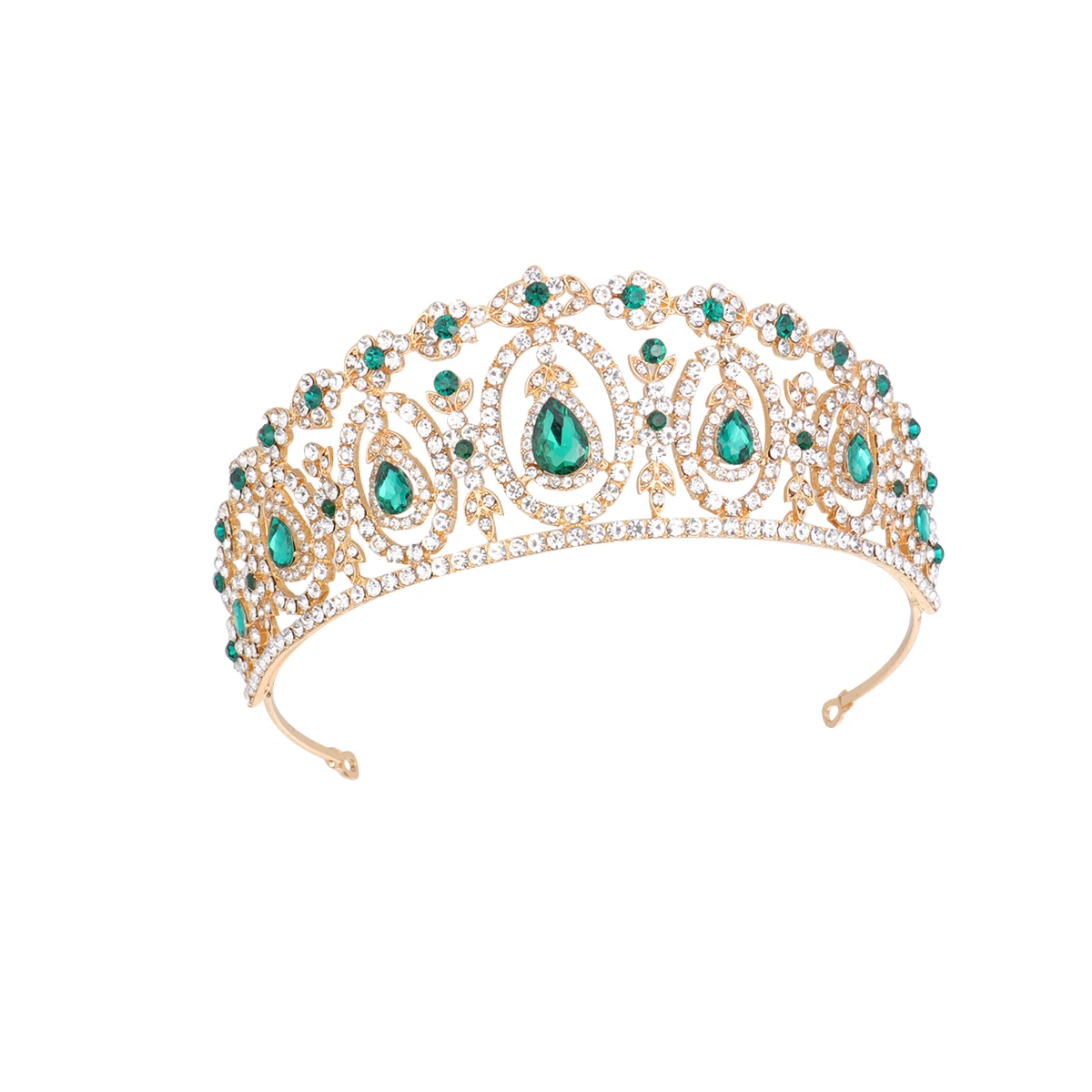 

Headband Crown Jewelry Special Occasion Rhinestone Hair Hoop Halloween Green Baroque Exquisite Design Headpiece