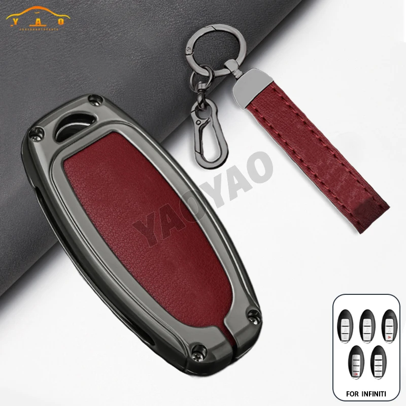 

Zinc Alloy Leather Key Case Holder for Infiniti Q50 Q60 Q70 QX50 QX60 QX70 G25 EX FX JX35 FX25 FX35 EX35 FX37 JX35 Accessories