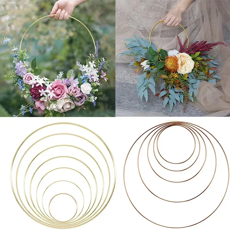 10-30cm Metal Hoop Wreath Frame Wire Ring Flower Garland DIY Macrame Floral for Wedding Decoration Dream Catcher