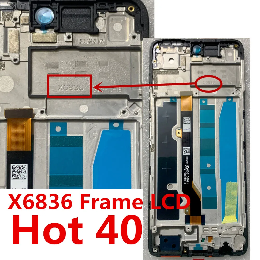 For Infinix Hot 40 Pro X6837 X6836 LCD Display Touch Screen Digitizer Assembly