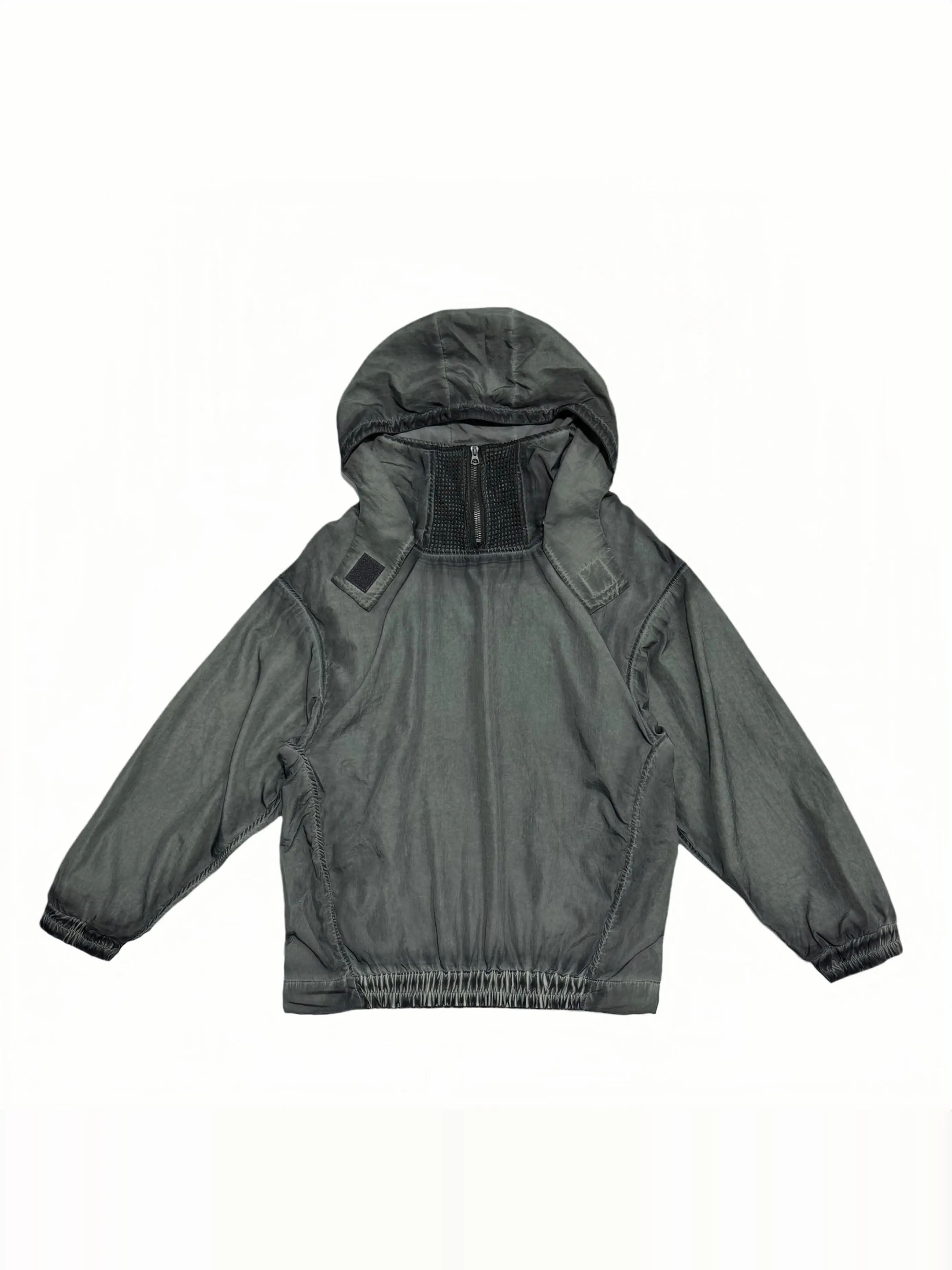 البخار 25AW غسلها بالماء المتعثرة سايبربانك القفار الشرير مستقبلية موضة الشارع الشهير ملابس العمل انفصال مقنعين البلوز