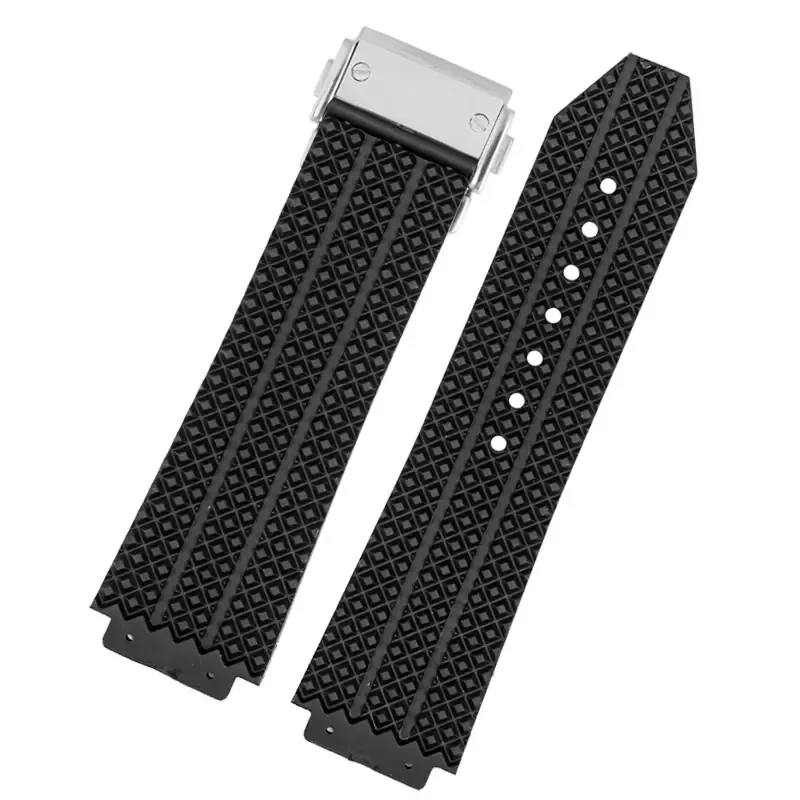 26mm*19mm For hublot Big Bang Series Soft Watch Strap For HUBLOT Wrist Bracelet Black Silicone waterproof Watchbands