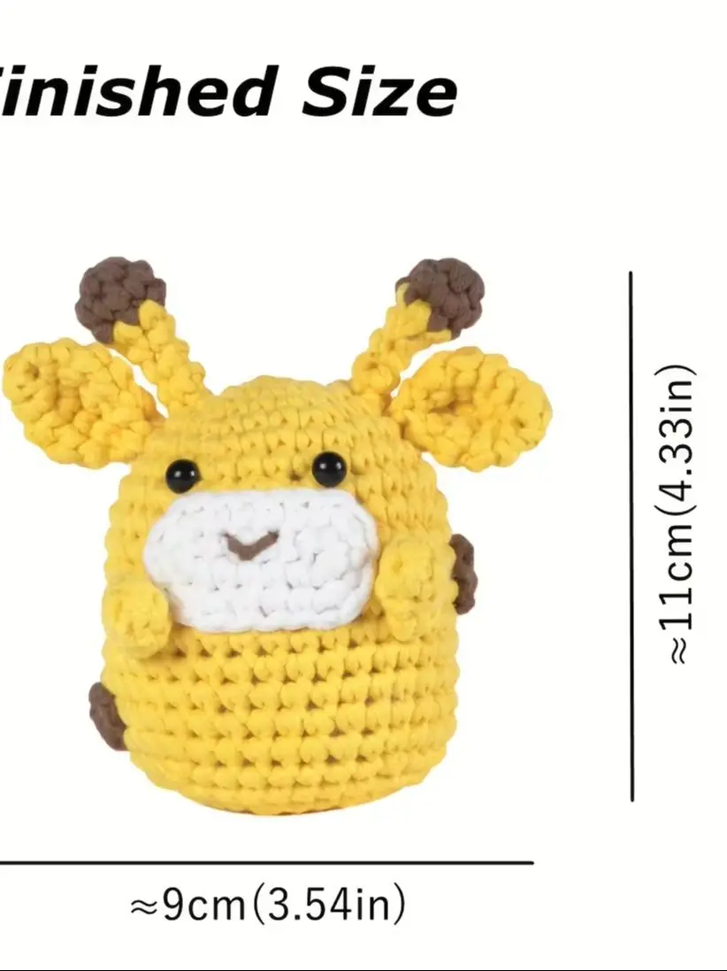 1pcs, Giraffe Crochet Set for Beginners, Starter Set with Step-by-Step Video Tutorials, DIY Knitting Craft Supplies Gift