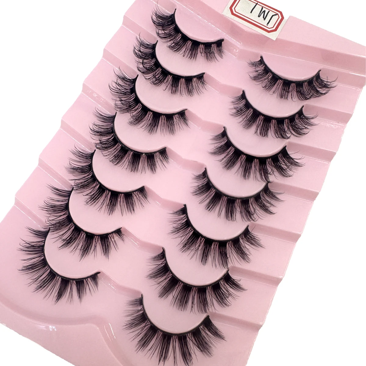 NEW 7Pairs Lashes manga Lashes 3D Clear Band Lashes Natural Look Wispy Mink Eyelashes Fluffy  Fake Eyelashes