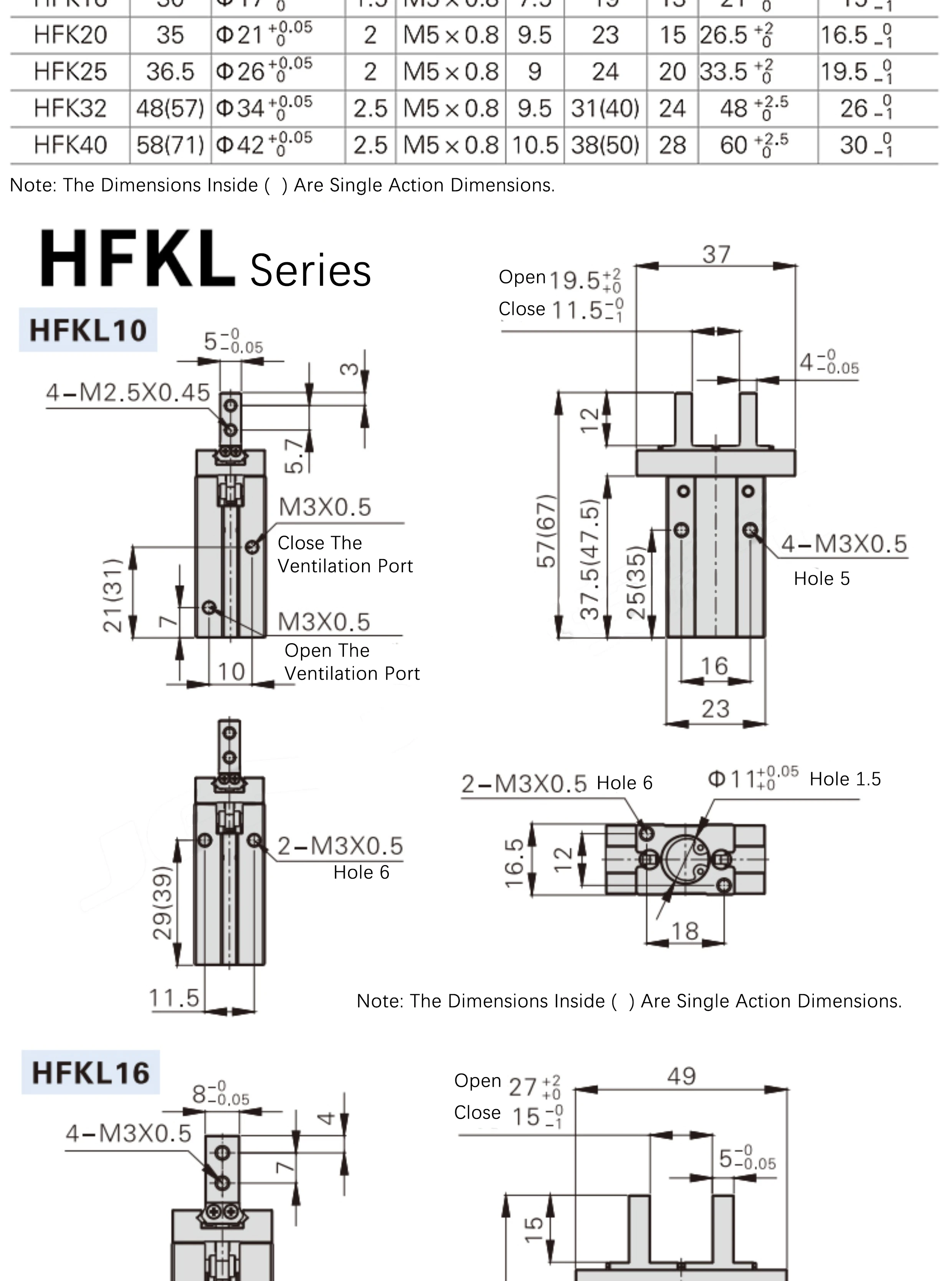HFK10 HFK16 HFK20 HFK25 HFK32 HFK40 Parallel-Ausführung Pneumatischer Luftgreiferzylinder Doppeltwirkend – Detail 8
