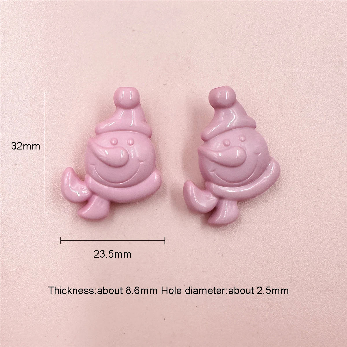 5pcs/bag 24*32mm Solid Color Acrylic Christmas Snowman Beads For DIY Bracelet Earring Pendant Jewelry Making Accessories