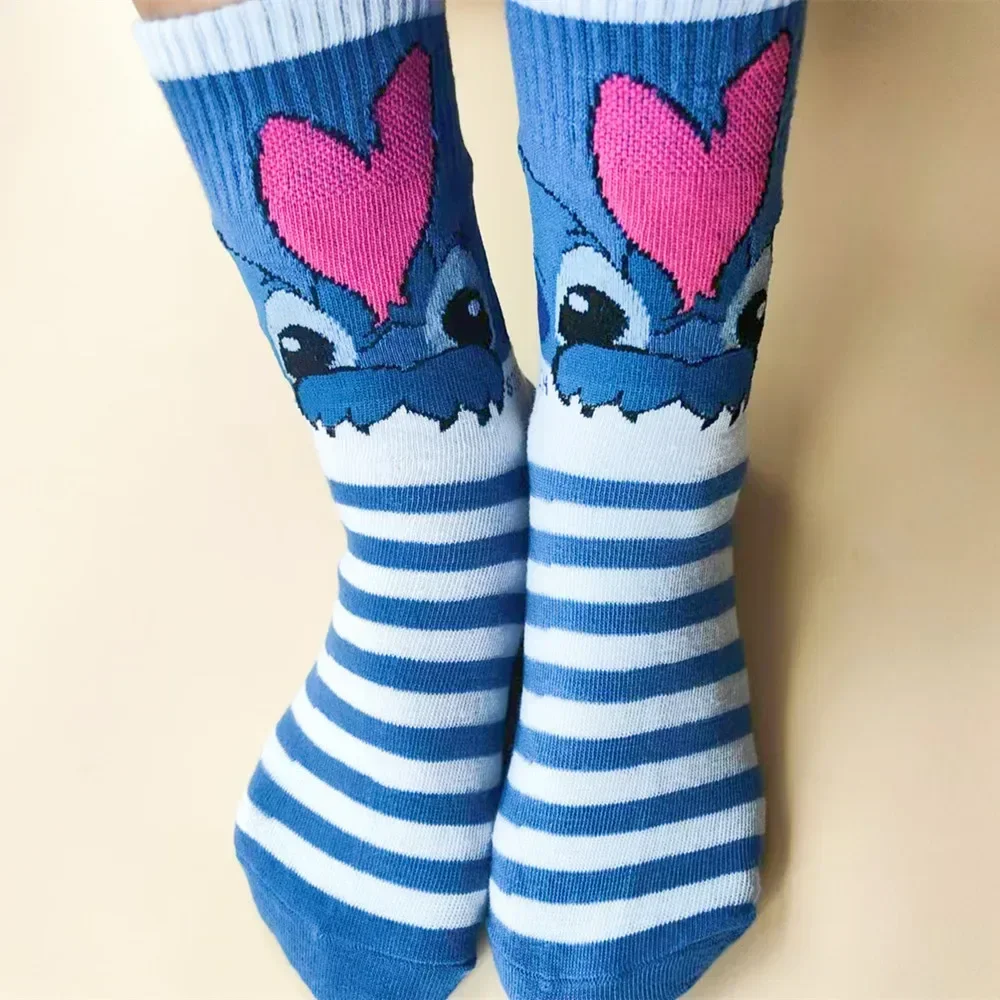 Disney Stitch Girls Anime Socks Kawaii Lilo & Stitch Man Short Socks Cartoon Children Woman Socks Kids Christmars Gifts