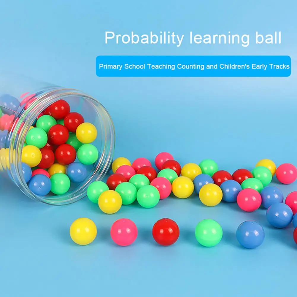 100 Pcs Counting Balls 2cm Small Smooth Different Colors Educational Counting Toy Preschool Learning Tool With Storage Tube