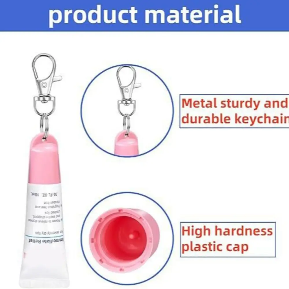 Portable Universal Lip Balm Holder Lightweight Multiple Color Lip Balm Caps Keychain Holder for Aquaphor Daily Carry view 5
