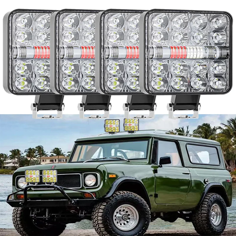 

12V LED Light Bar 78W Mini LED Work Light OffRoad Spotlight For Jeep Truck 4X4 SUV ATV Barra LED Headlights Flash Red Blue Light