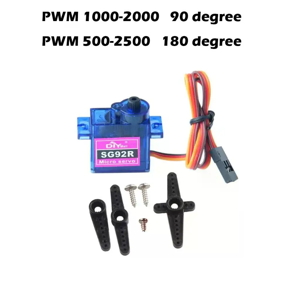 4 pces 9g sg92r micro servo motor analógico 180/270/360 graus 4.8-6.0v mini peças de servos analógicos para avião rc helicóptero modelo de carro