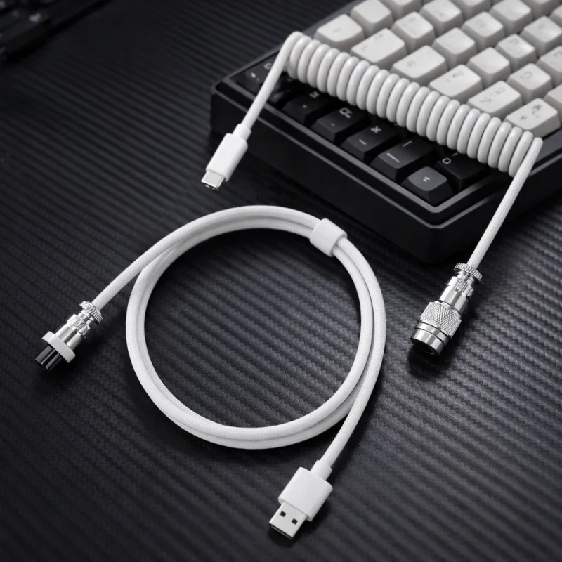 

Type C Mechanical Keyboard Coiled Cable USB Port Keyboard Wire Mechanical Keyboard Aviator Desktop Computer Aviation Connector