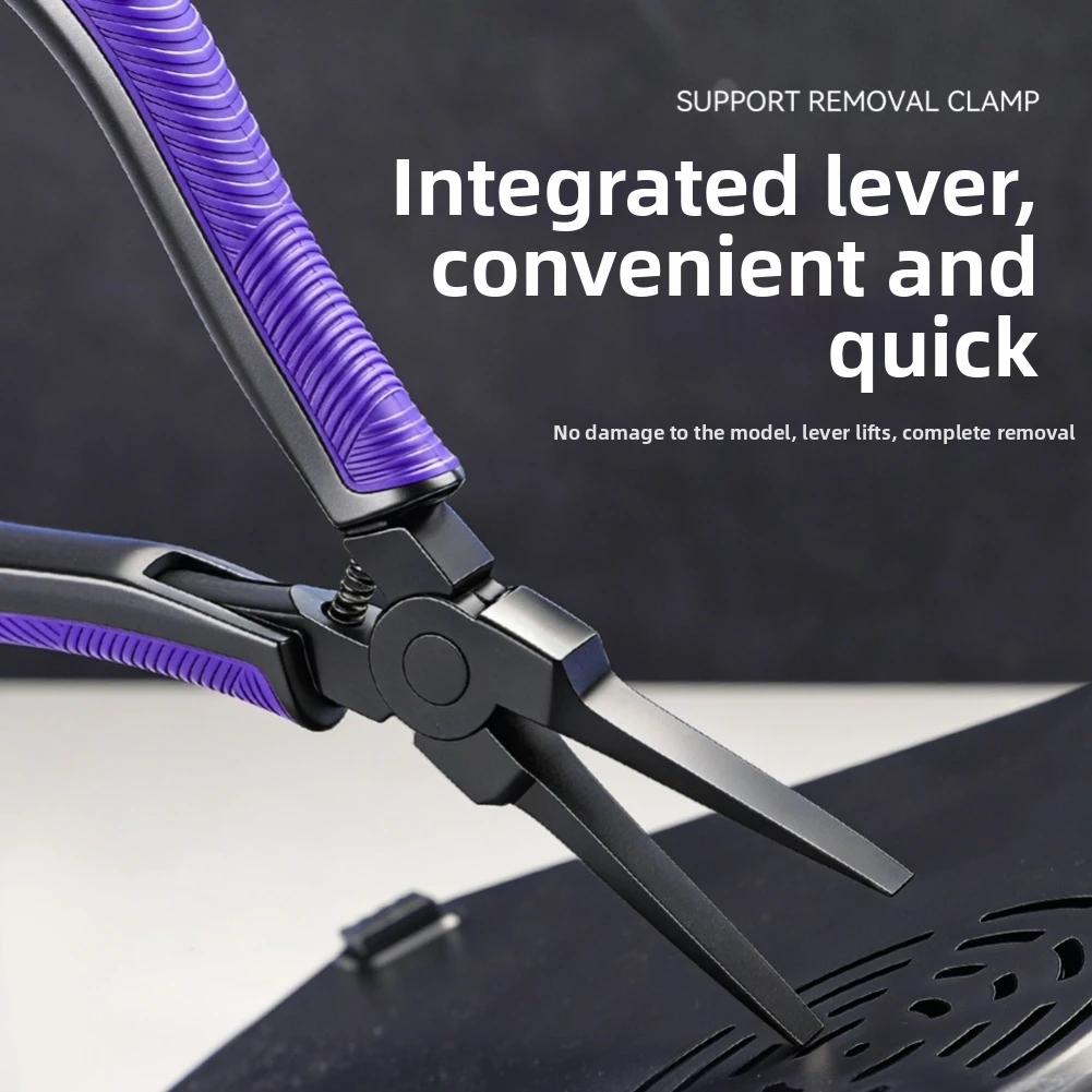 

Flat Head 3D Printing Support Pliers V Alloy Steel Purple 14.7x5..9cm Integrated Pry Function for Easy Removal