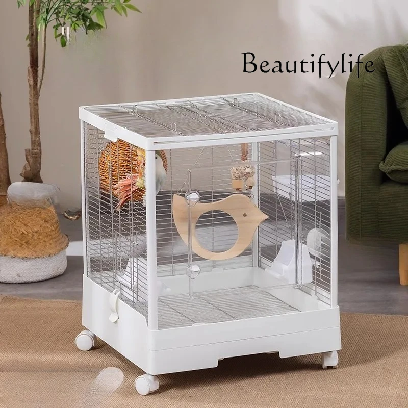 

Bird cage parrot cage large villa Xuanfeng Peony Little Sun Home New stainless steel horizontal silk ecological bird cage