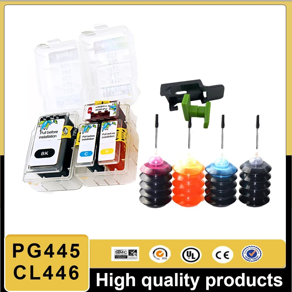 

Смарт-картридж PG445 CL446 для перезаправки принтеров Canon 445XL 446XL, черные и цветные чернильные картриджи PG445 для Canon MG2440 MG2540