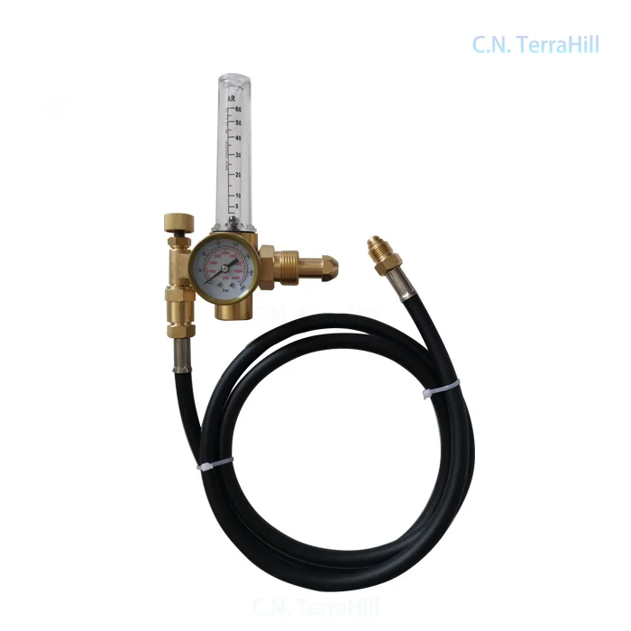 Argon CO2 Gas Regulator Full Copper TIG Welding Pressure Reducer CGA580 Inlet