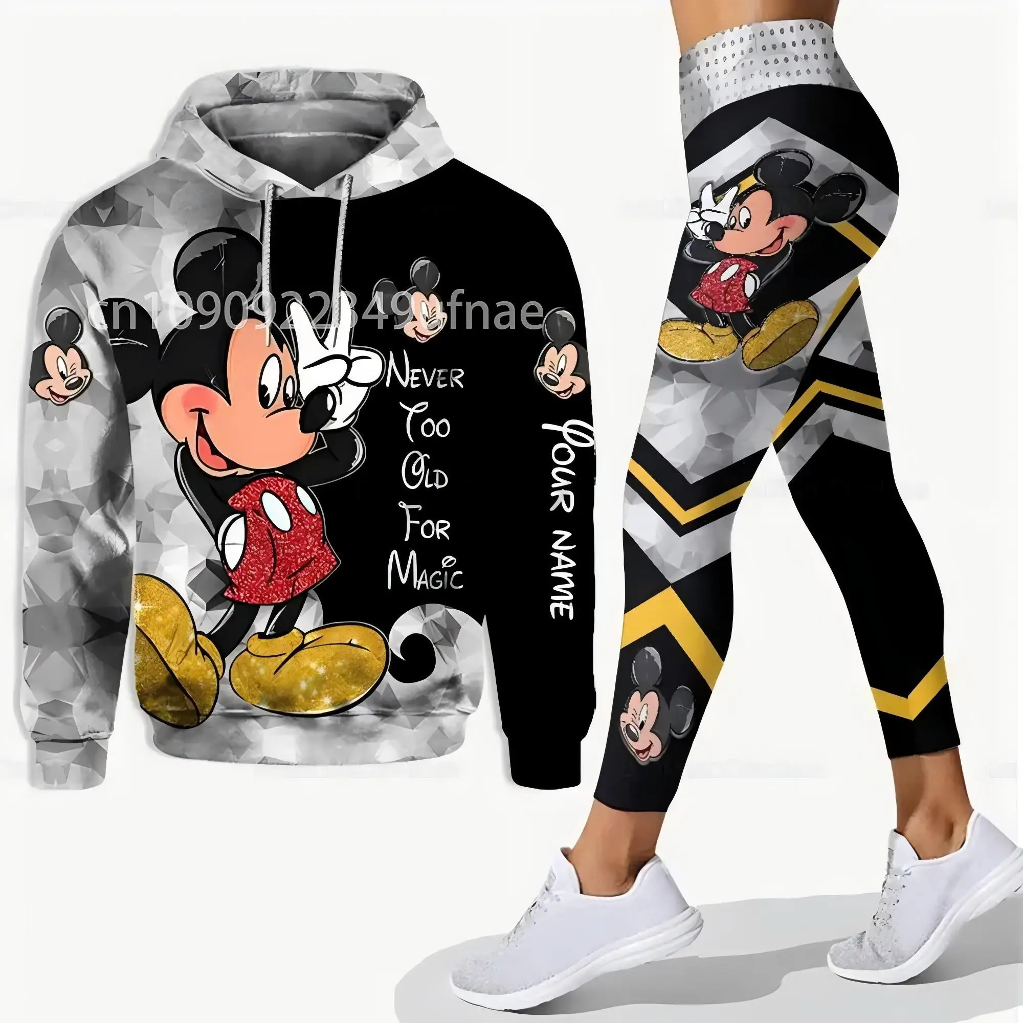 

Disney Mickey Mouse 3D Women Hoodie Leggings Set Women Hoodie Set Minnie Yoga Pants Sweatpants Women Disney Yoga Hoodie Leggings