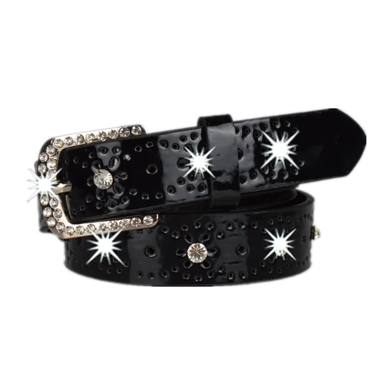 Korean Version of Women's Inlaid Hollow Rhinestone Belt Versatile Fashion Youth Belt