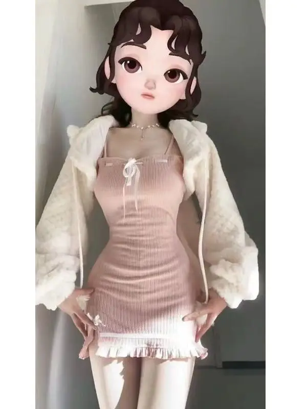 

Pure Desirable сексуальный костюм-двойка с кроличьими ушками, облегающая юбка розового цвета для женщин, осенне-зимняя мода