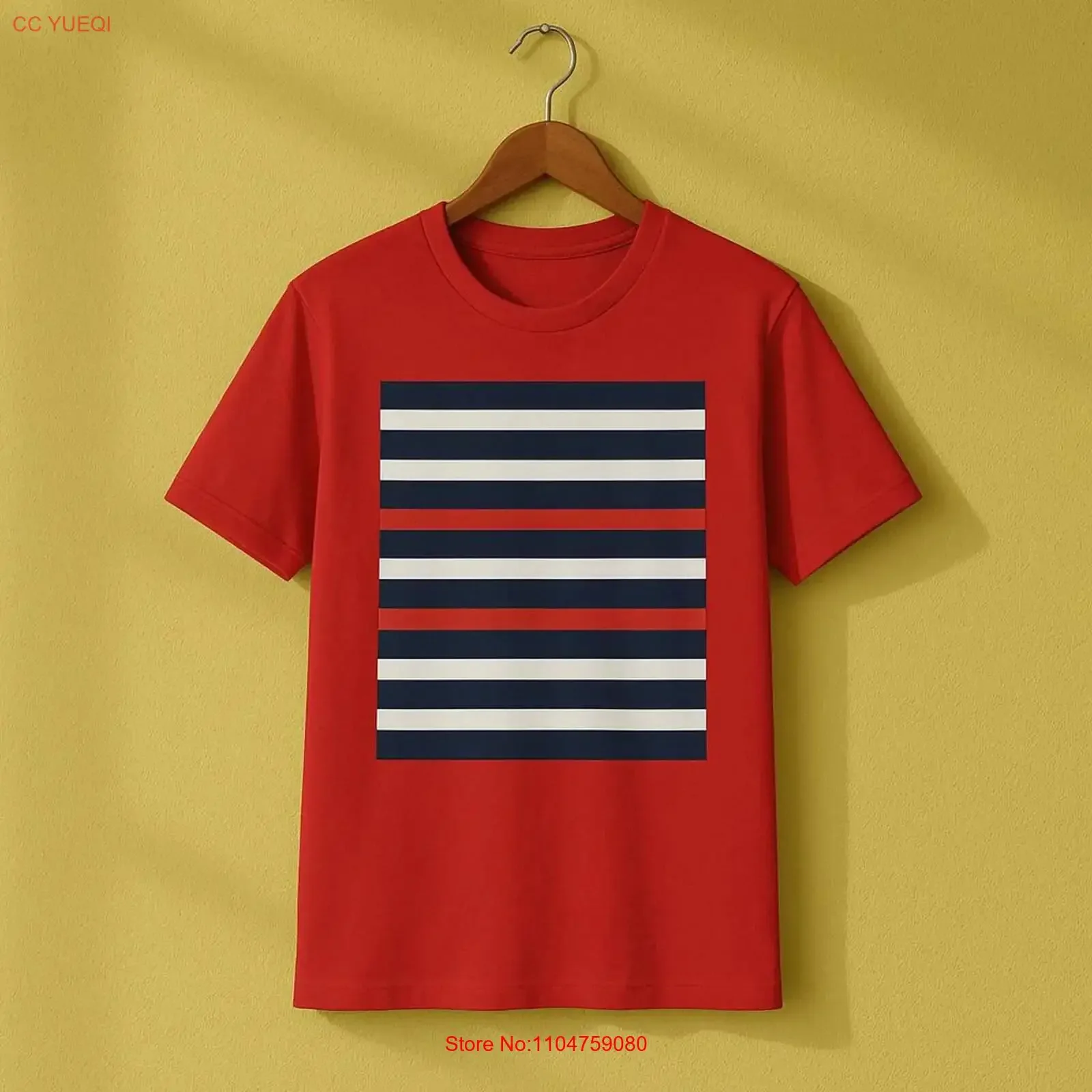 Nautical Navy Blue White Red Stripe Fabric Classic Coastal Pattern for Home Decor Pillows Tote Bags Upholstery vintage Washed
