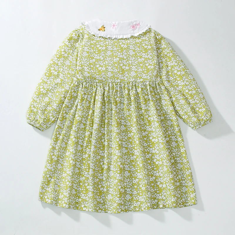 Little maven abbigliamento per bambini abbigliamento per bambini neonate 2024 autunno primavera cotone maniche lunghe fiori di cartone animato abiti