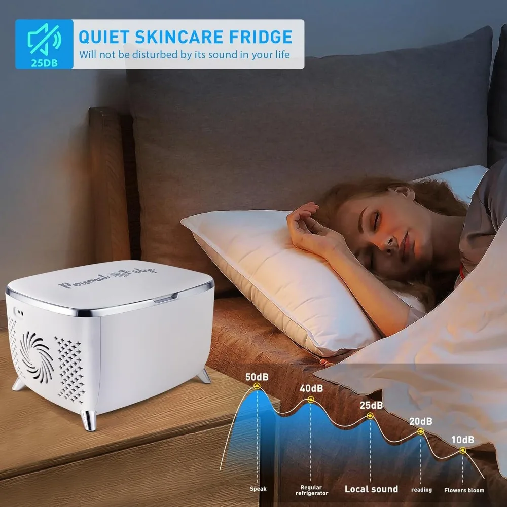Mini geladeira para cuidados com a pele de 6 litros, geladeira cosmética, refrigerador portátil para maquiagem para produtos de beleza, casa, escritório