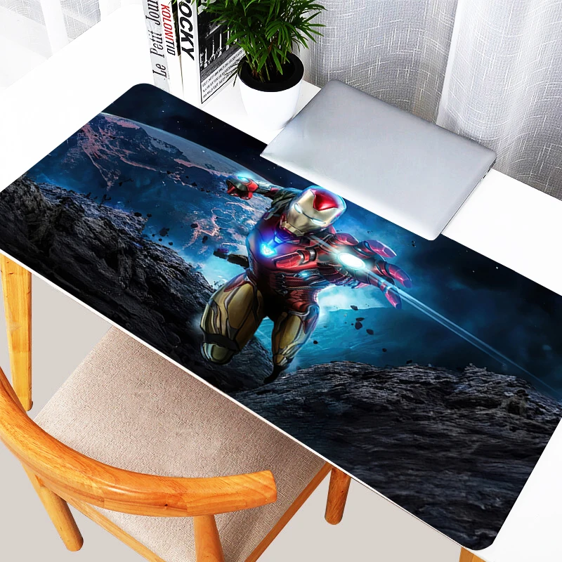 لوحة ماوس أنيمي ألعاب لوحة ماوس ألعاب HD طباعة الرجل الحديدي حصيرة مكتبية أبيض وأسود تلعب حصيرة مكتب خزانة الكمبيوتر لوحة المفاتيح #4