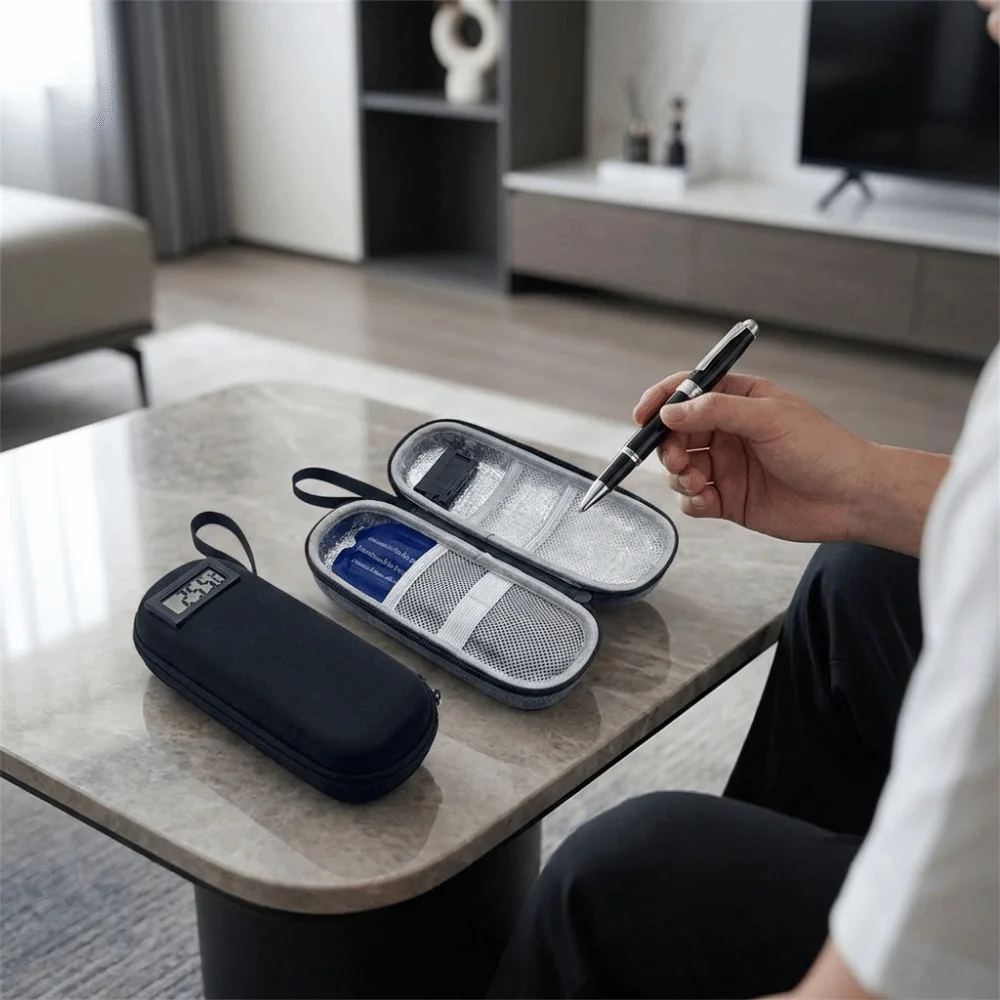 Oxford Cloth Insulin Cooler Bag Temperature Display Waterproof Insulin Cooling Bag Insulin Vial Protector Wear-resistant
