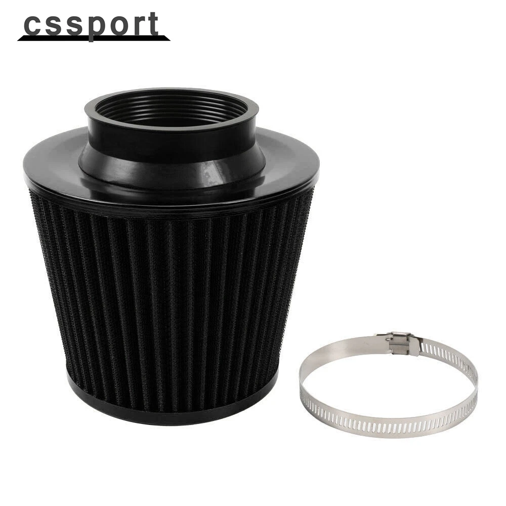 Filtros de aire negros universales de repuesto de filtro cónico de entrada de aire de 3 pulgadas y 76 mm