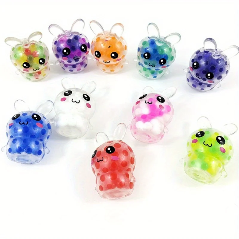 Bunny Beads Decompressing Balls Pinch Funny Adult Decompressing Toys Decompressing Rabbit Squishy Balls Squeeze Toys uovo di pasqua