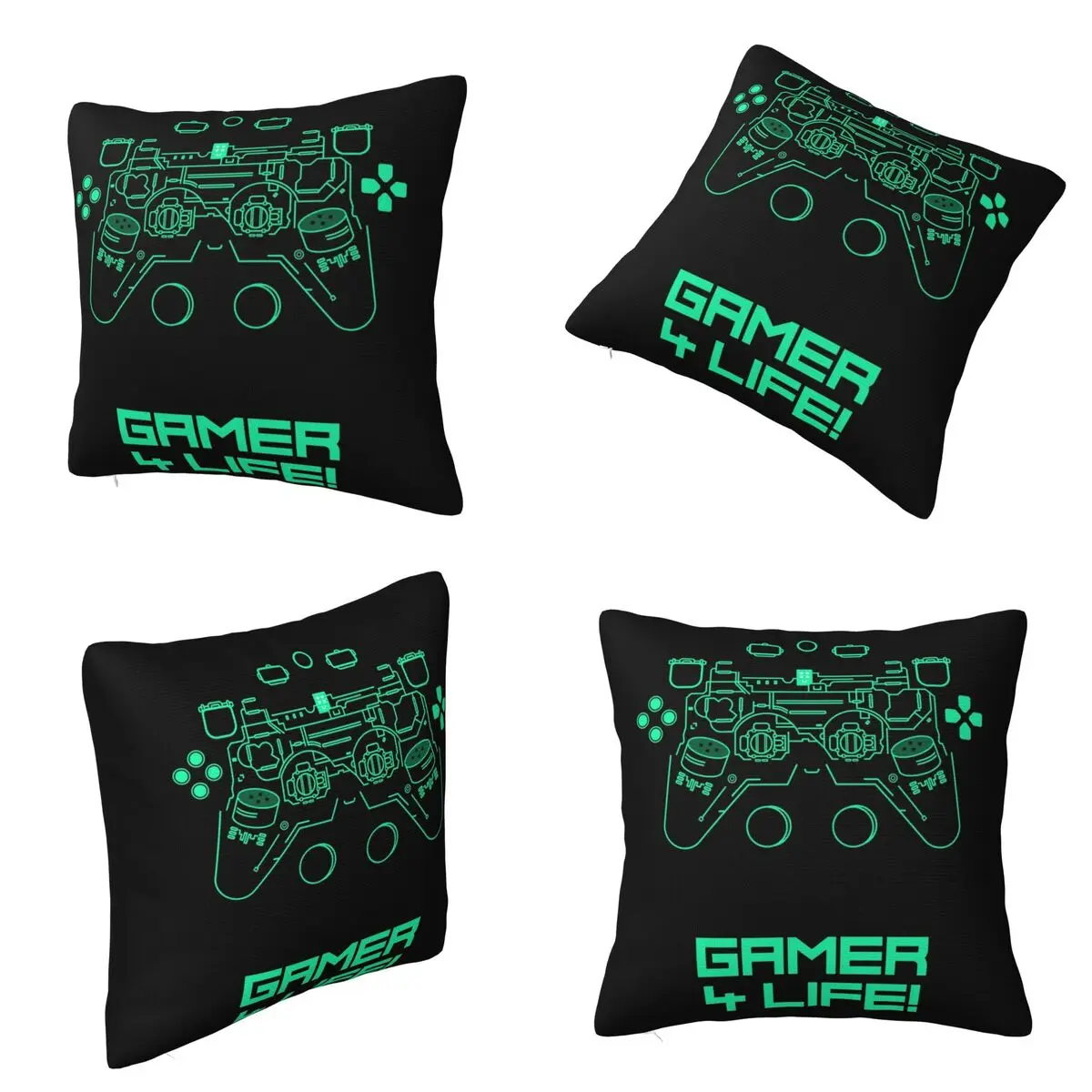 Gamer 4 Life Gamepad Square Pillowcase Cushion Cover Pillow Case Throw Pillow Cover for Home Sofa Living Room