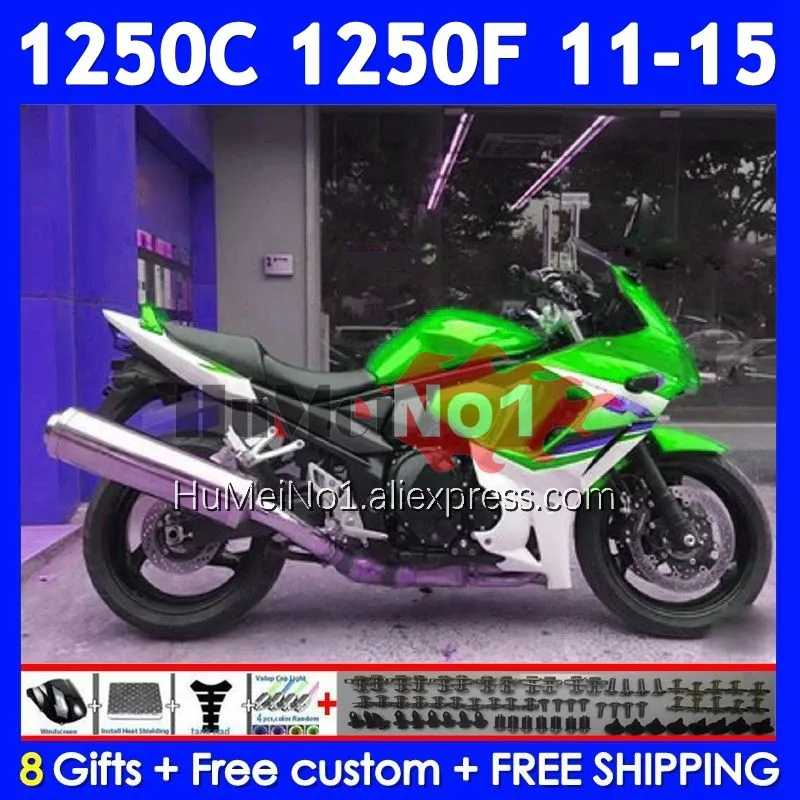 Kit For SUZUKI Bandit GSX1250F GSXF 1250 11 12 13 14 15 124No.52 GSXF1250 GSX1250C 2011 2012 2013 2014 2015 Green white Fairing