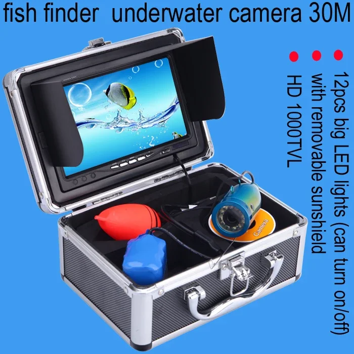 WF01 30M underwater Fishing Camera Video Fish Finder 7 Inch LCD Monitor 1000 TVL Waterproof Camera Adjustable Infrared