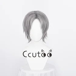 New Game Dante Cosplay Wig Short Silver Grey Hair Heat Resistant Cosplay Costumes Halloween Cos Synthetic Wigs + Wig Cap