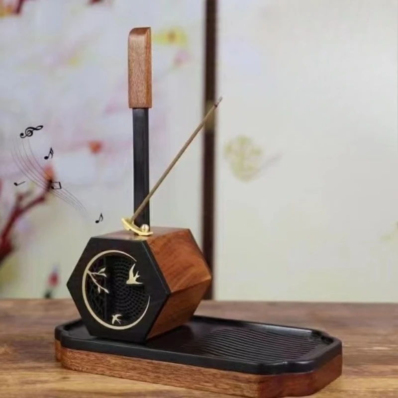 

Audio mahogany music machine line incense plate burner agarwood gifts high end home ornaments