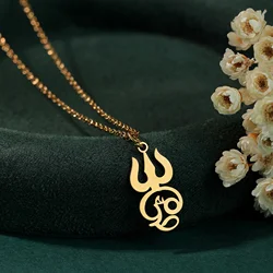 Chandler Stainless Steel India Tamil Om Sign Pendant Necklace Indian Jewelry Traditional OM Symbol for Women