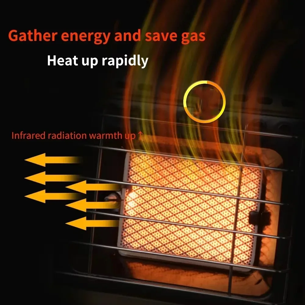 1.5KW Portable Gas Stove Heater BBQ Cooking 2 in 1 Camping Cooker Tent Heater Propane Heater for Home Outdoor Tent Picnic